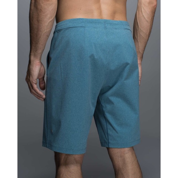 Lululemon 3rd Street Shorts Heathered Tofino Teal Blue Mens 38 Hybrid Board Swim - Picture 2 of 12